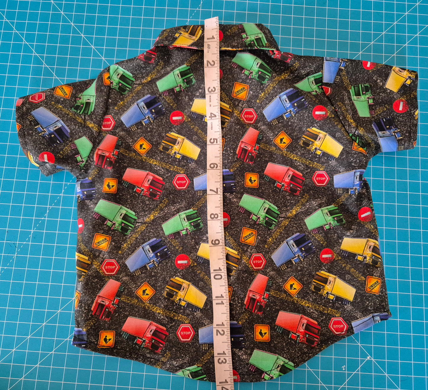 Infants Short Sleeve Trucks Wagons Shirt
