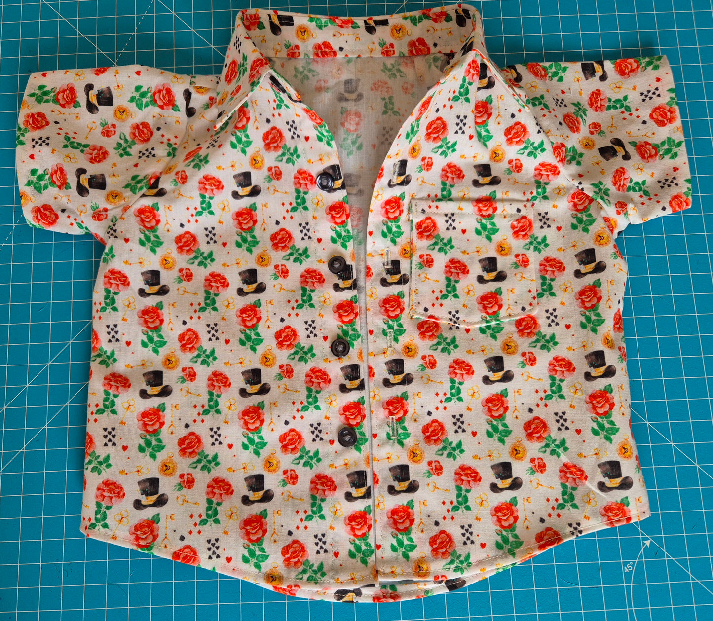 Infants Short Sleeve Shirt Top Hat Steampunk