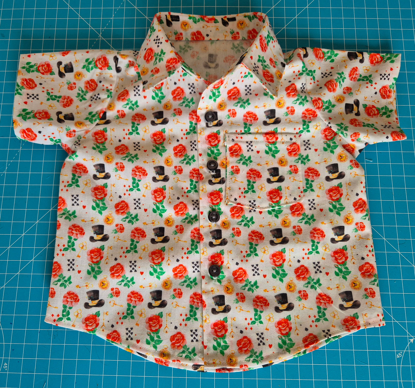 Infants Short Sleeve Shirt Top Hat Steampunk