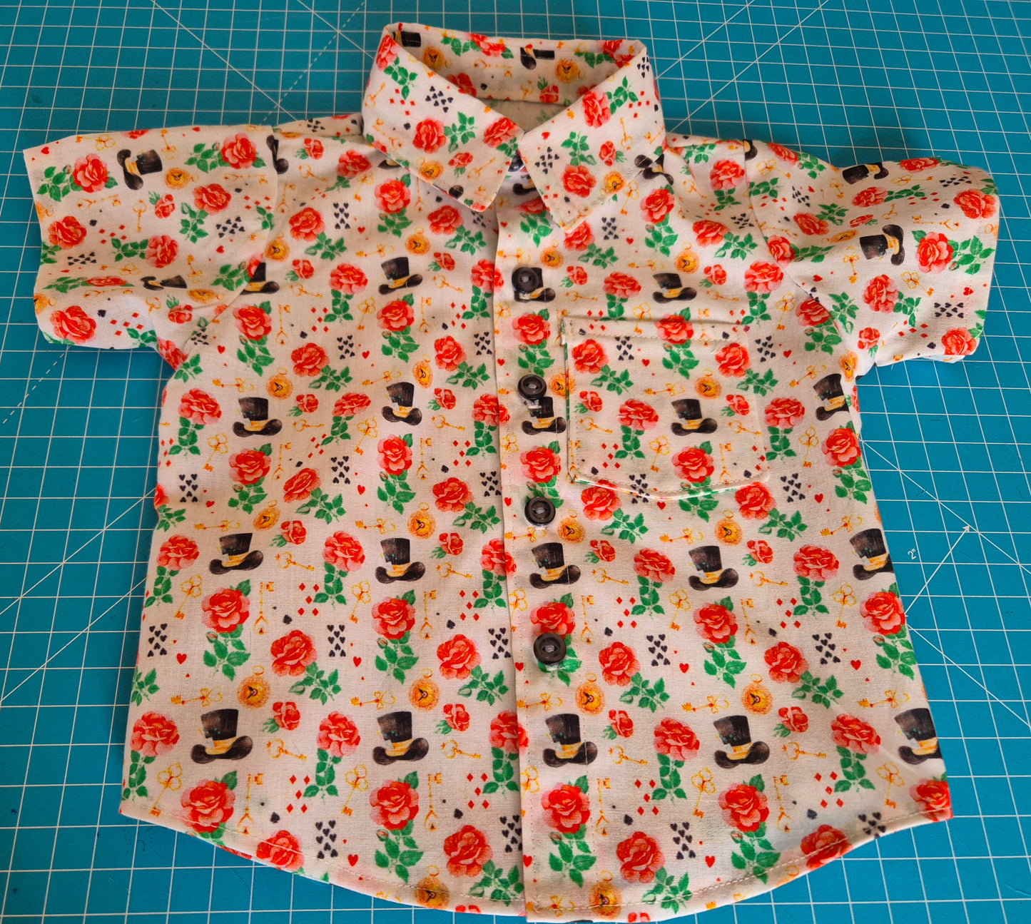 Infants Short Sleeve Shirt Top Hat Steampunk