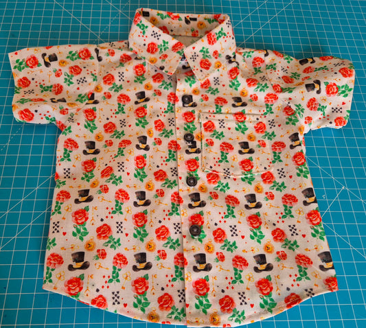 Infants Short Sleeve Shirt Top Hat Steampunk