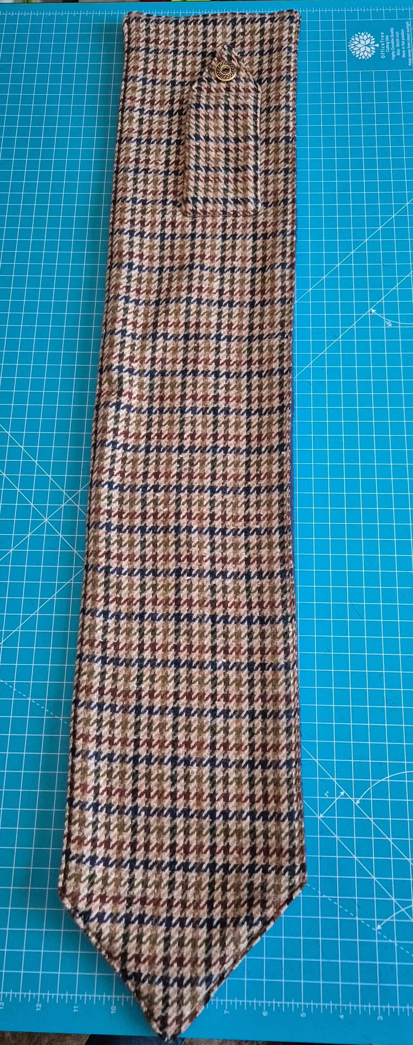 Fleece Lined Neck Warmer Wool Blend Herringbone Scarf Snood