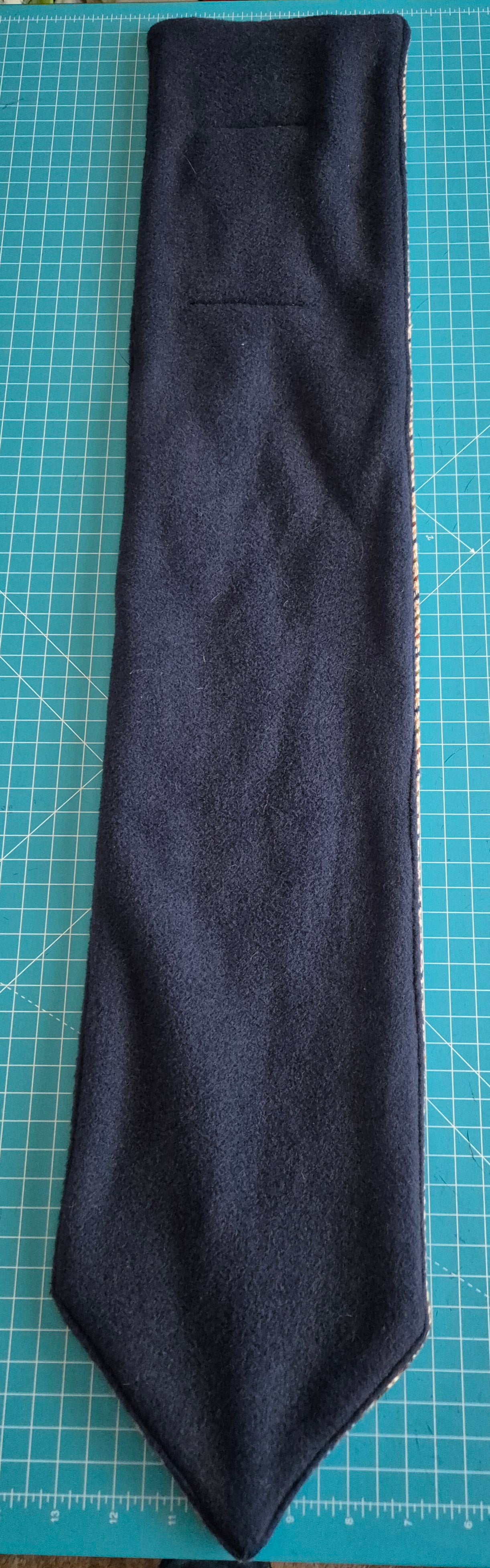 Fleece Lined Neck Warmer Wool Blend Herringbone Scarf Snood