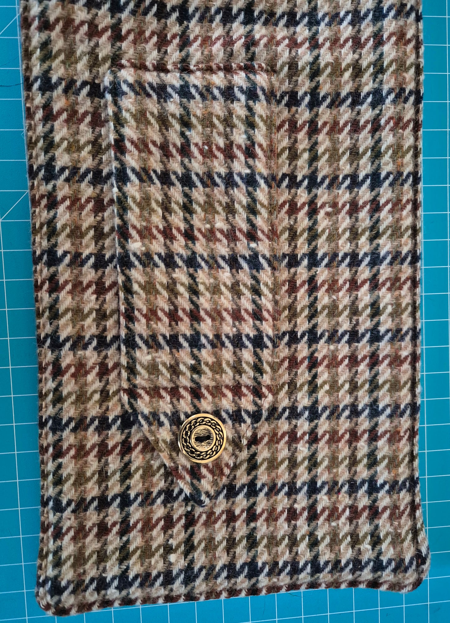 Fleece Lined Neck Warmer Wool Blend Herringbone Scarf Snood