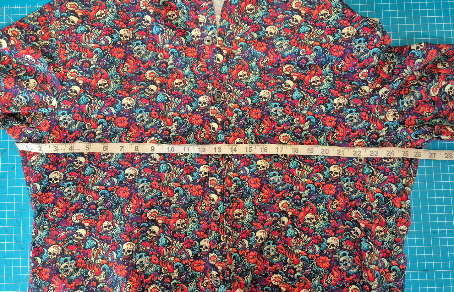 Mens Skull Print Long Sleeved Gothic Shirt XL