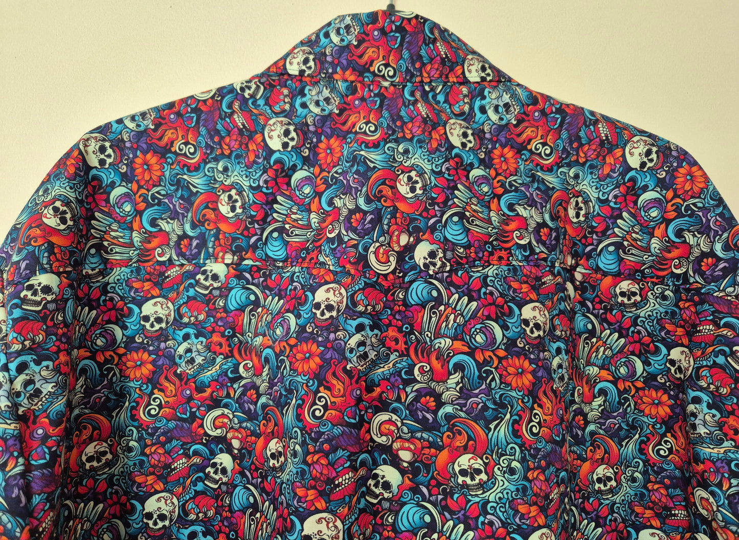 Mens Skull Print Long Sleeved Gothic Shirt XL