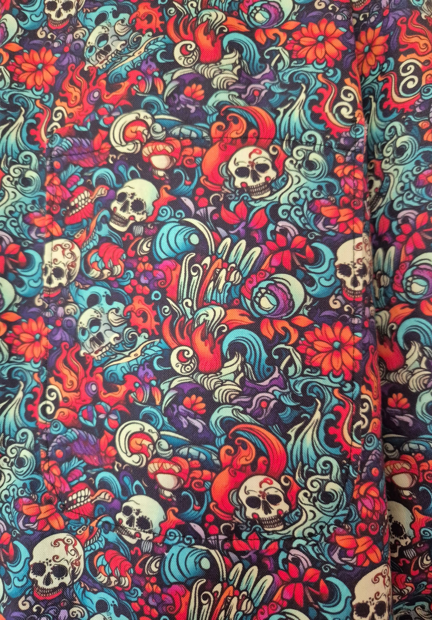 Mens Skull Print Long Sleeved Gothic Shirt XL