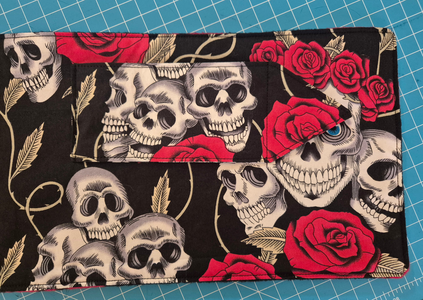 Skulls And Roses Snood Fleece Lined Scarf Neck Warmer