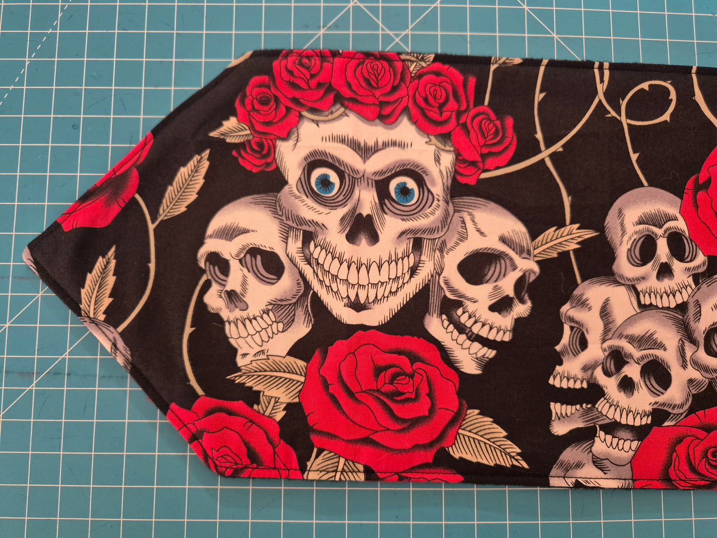 Skulls And Roses Snood Fleece Lined Scarf Neck Warmer