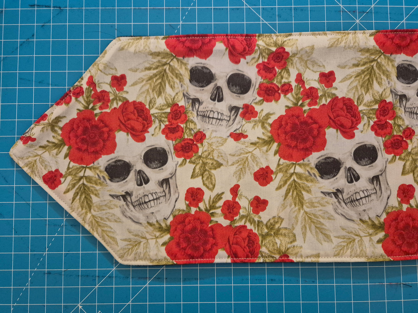 Fleece Lined Skulls And Roses Snood Scarf Neck Warmer