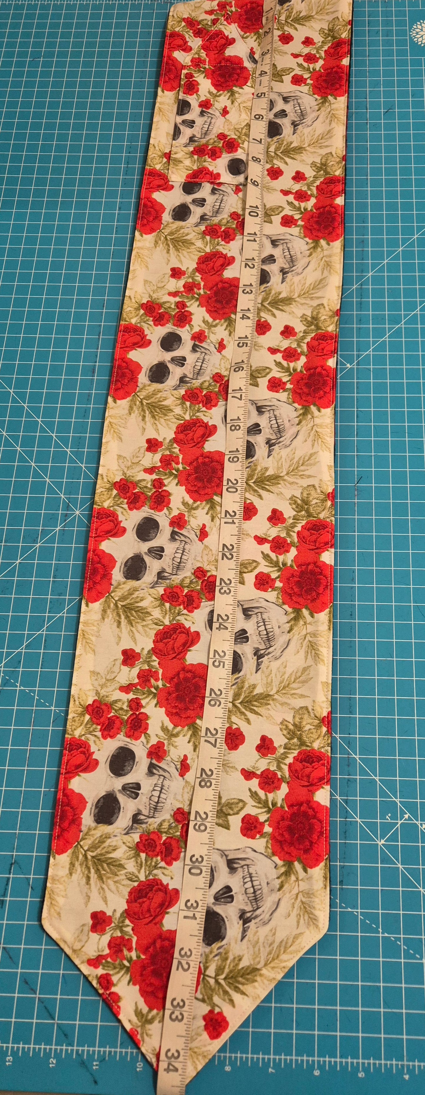 Fleece Lined Skulls And Roses Snood Scarf Neck Warmer