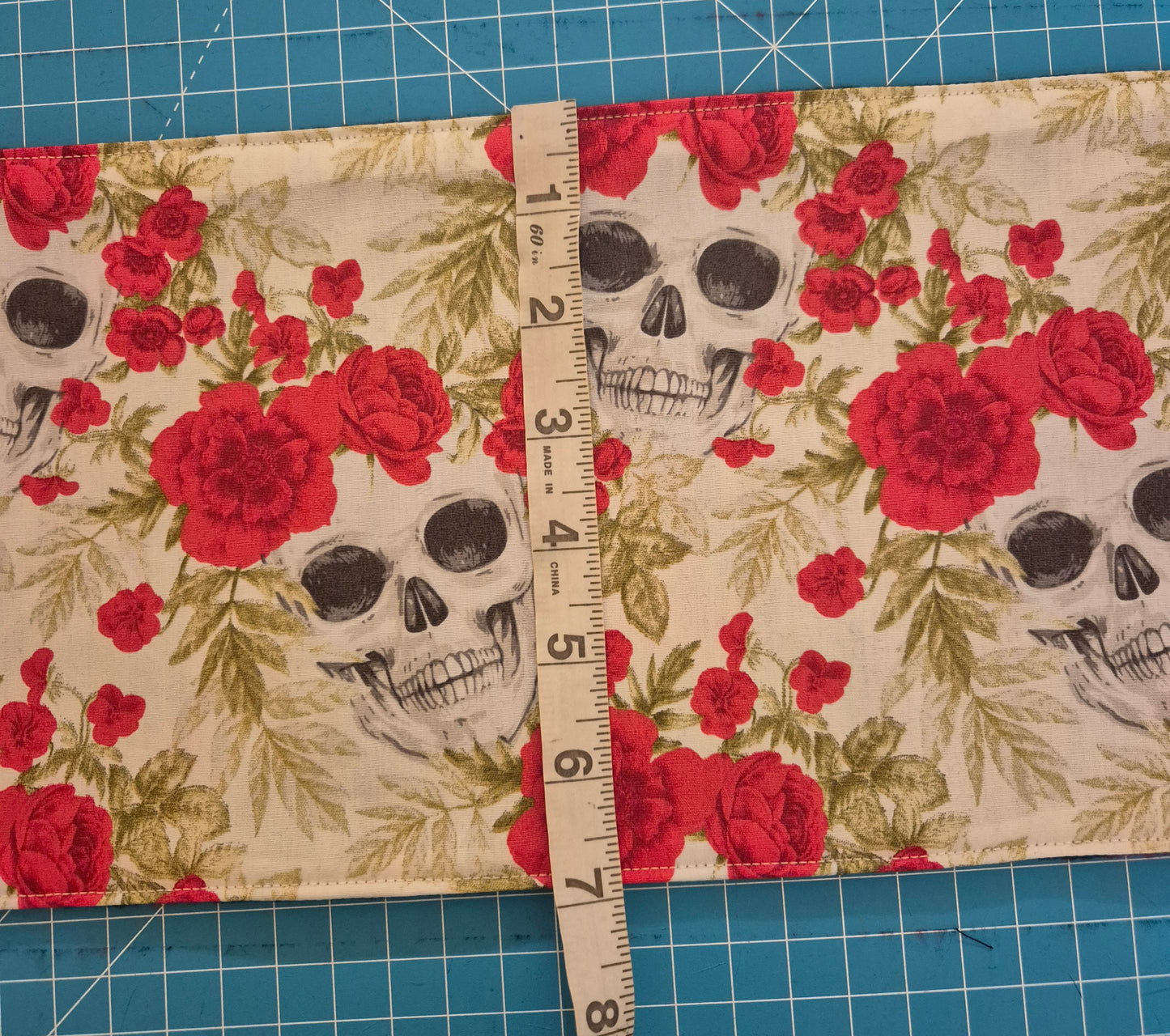Fleece Lined Skulls And Roses Snood Scarf Neck Warmer
