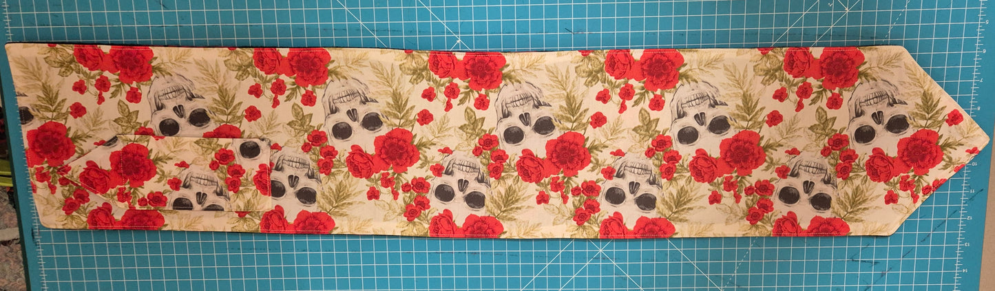Fleece Lined Skulls And Roses Snood Scarf Neck Warmer