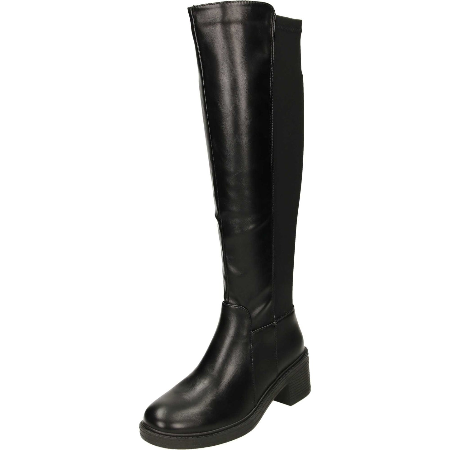Wide Fit Black Stretchy Boots