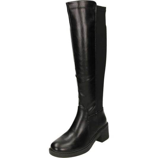 Wide Fit Black Stretchy Boots