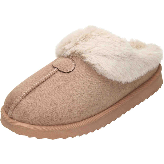 Slippers Faux Fur Lined Mule Clogs Cushioned Slip On