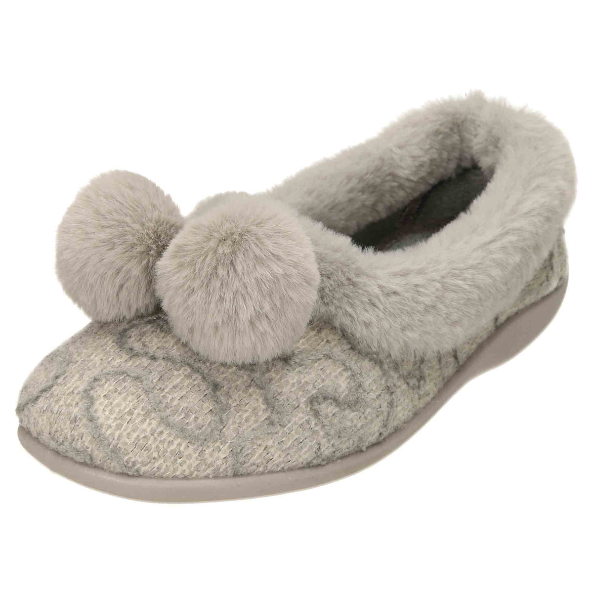 Grey Knitted Slippers