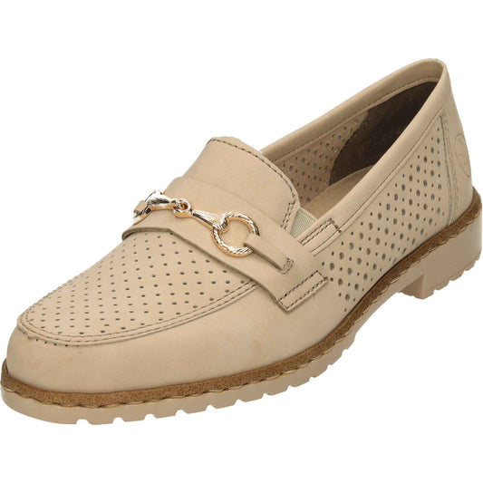 Rieker Beige Loafer Flat Shoes 51865-60 - UK 5