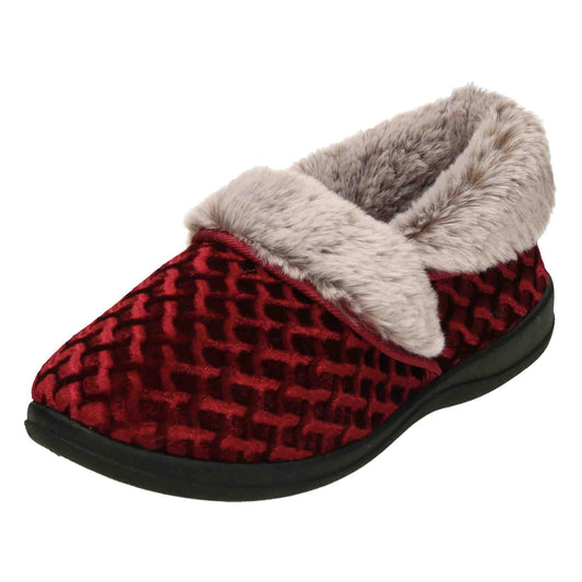 4 Way Slippers Boots Booties Burgundy Red