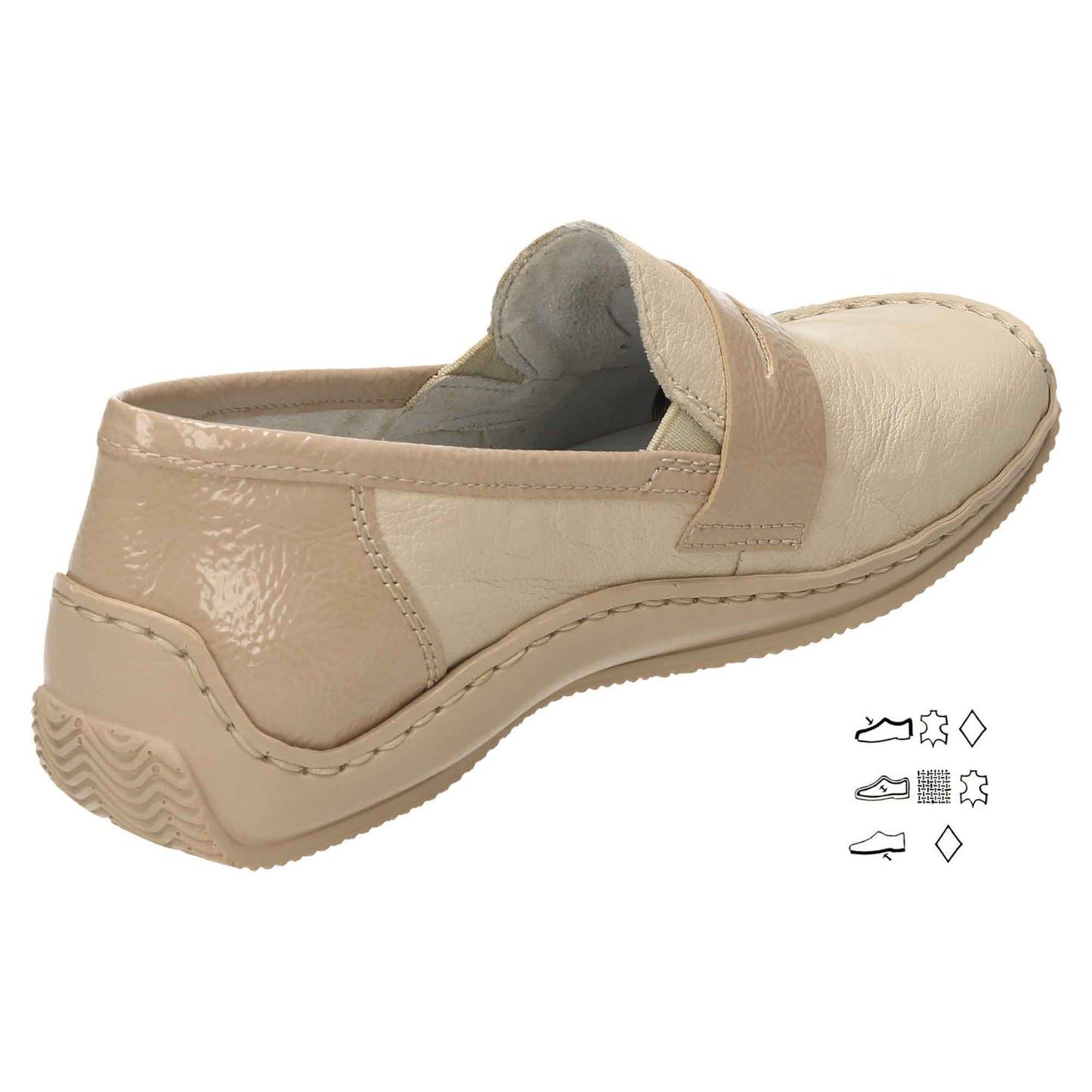 Leather Loafers Beige Flat Shoes