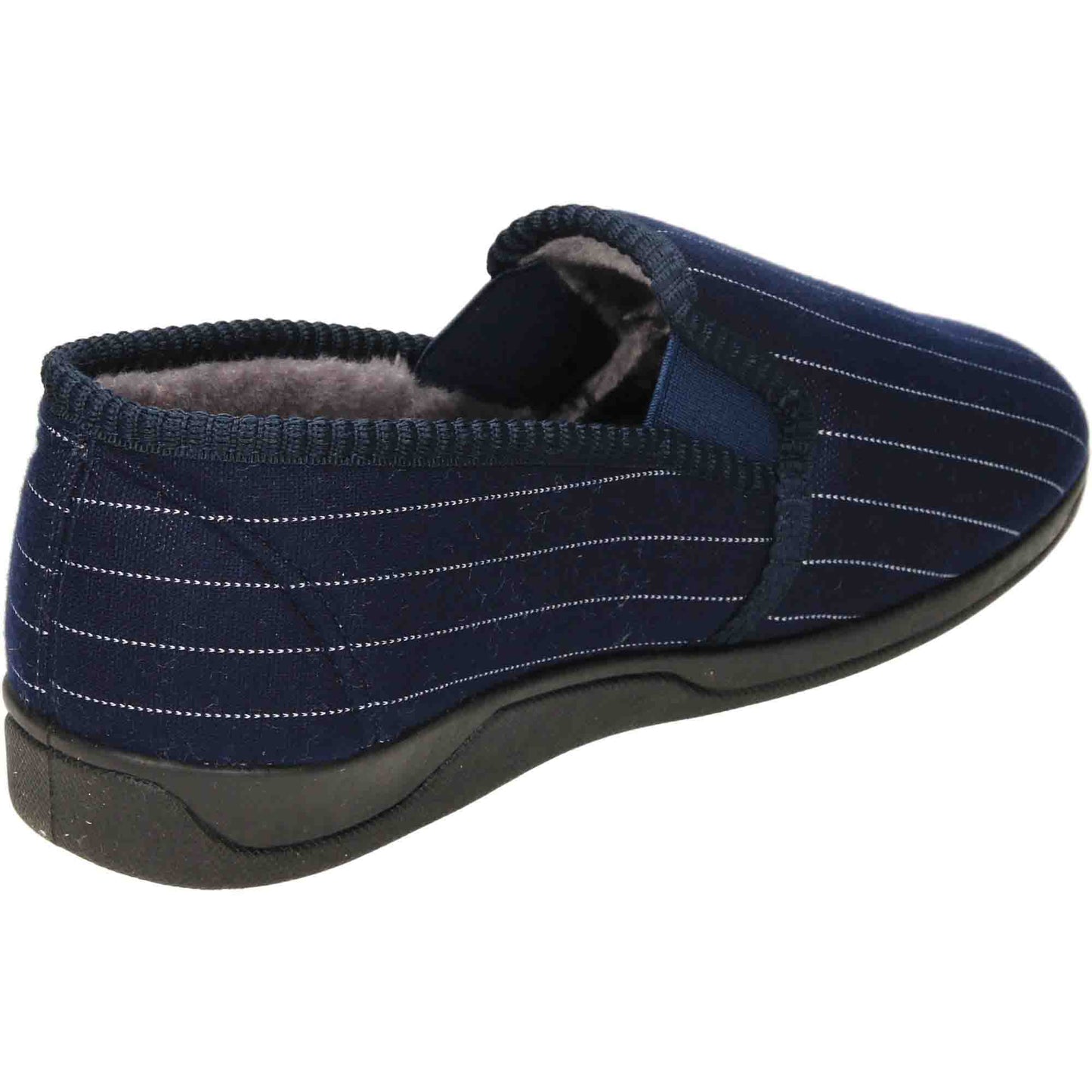 Mens Navy Blue Slippers Cushioned House Shoes