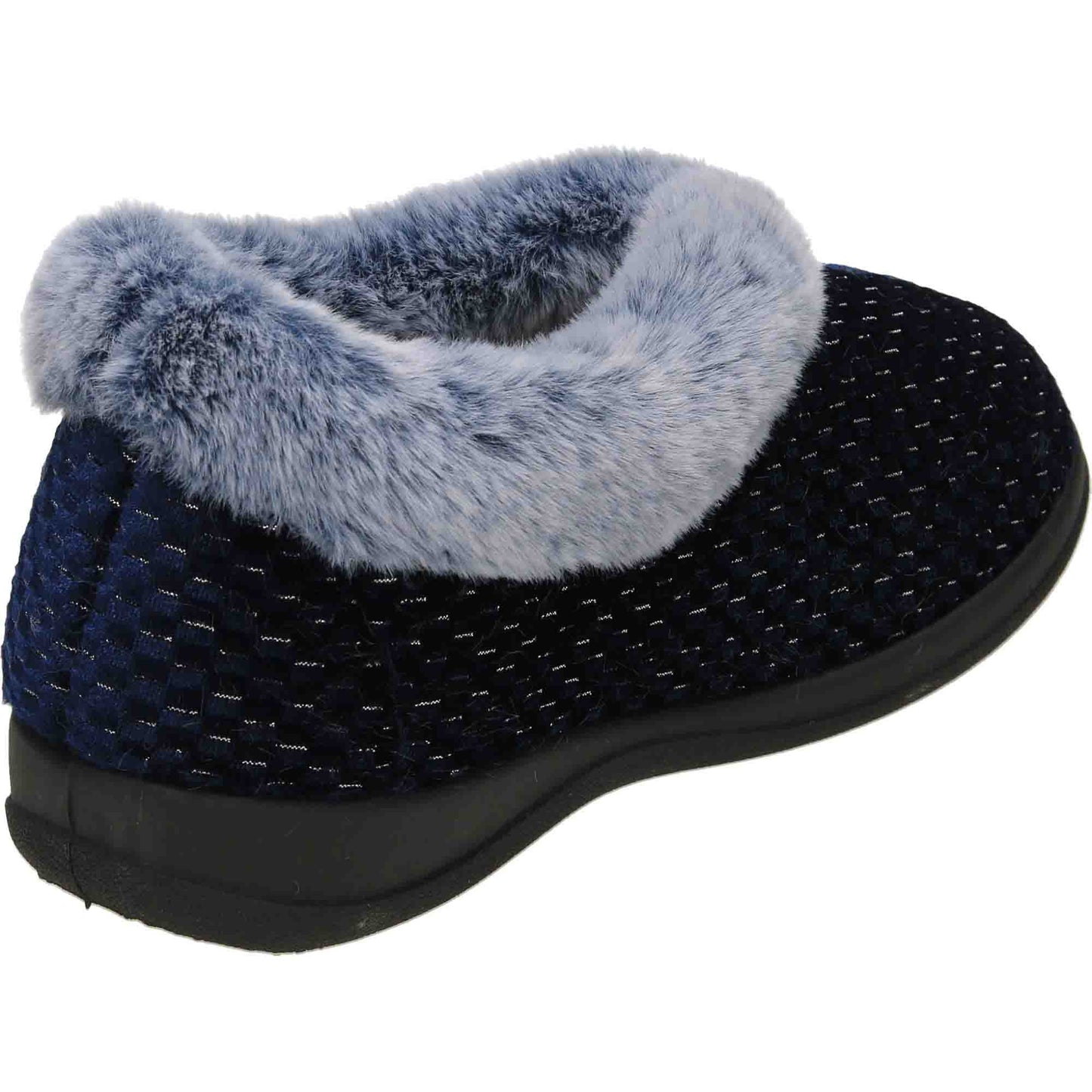 Blue Slipper Boots Ladies Cushioned Warm House Shoe