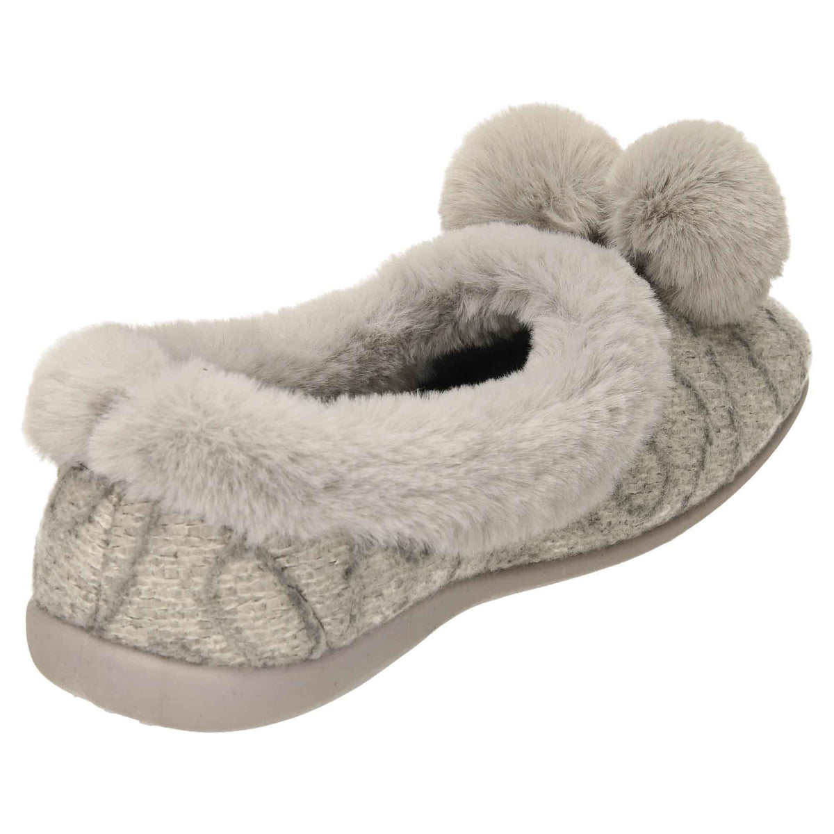 Grey Knitted Slippers
