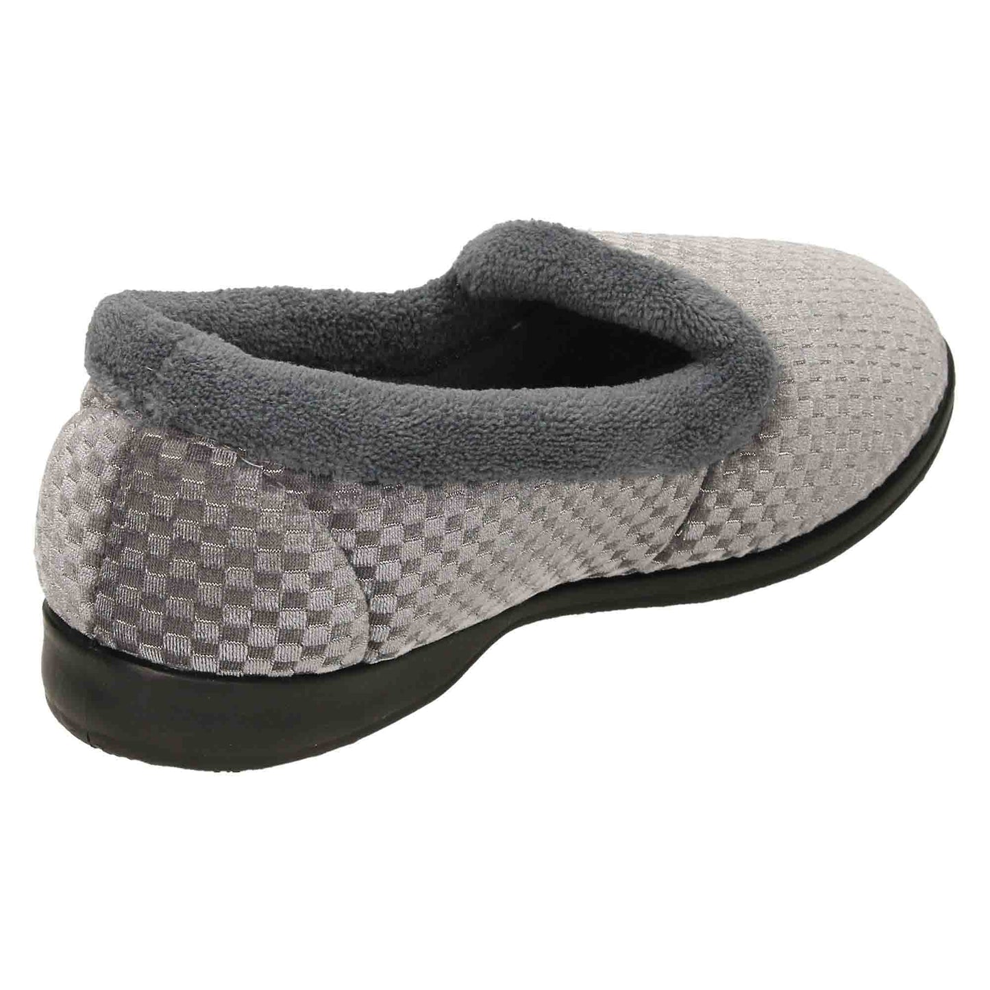 Grey Wide Fit Slippers Cushioned