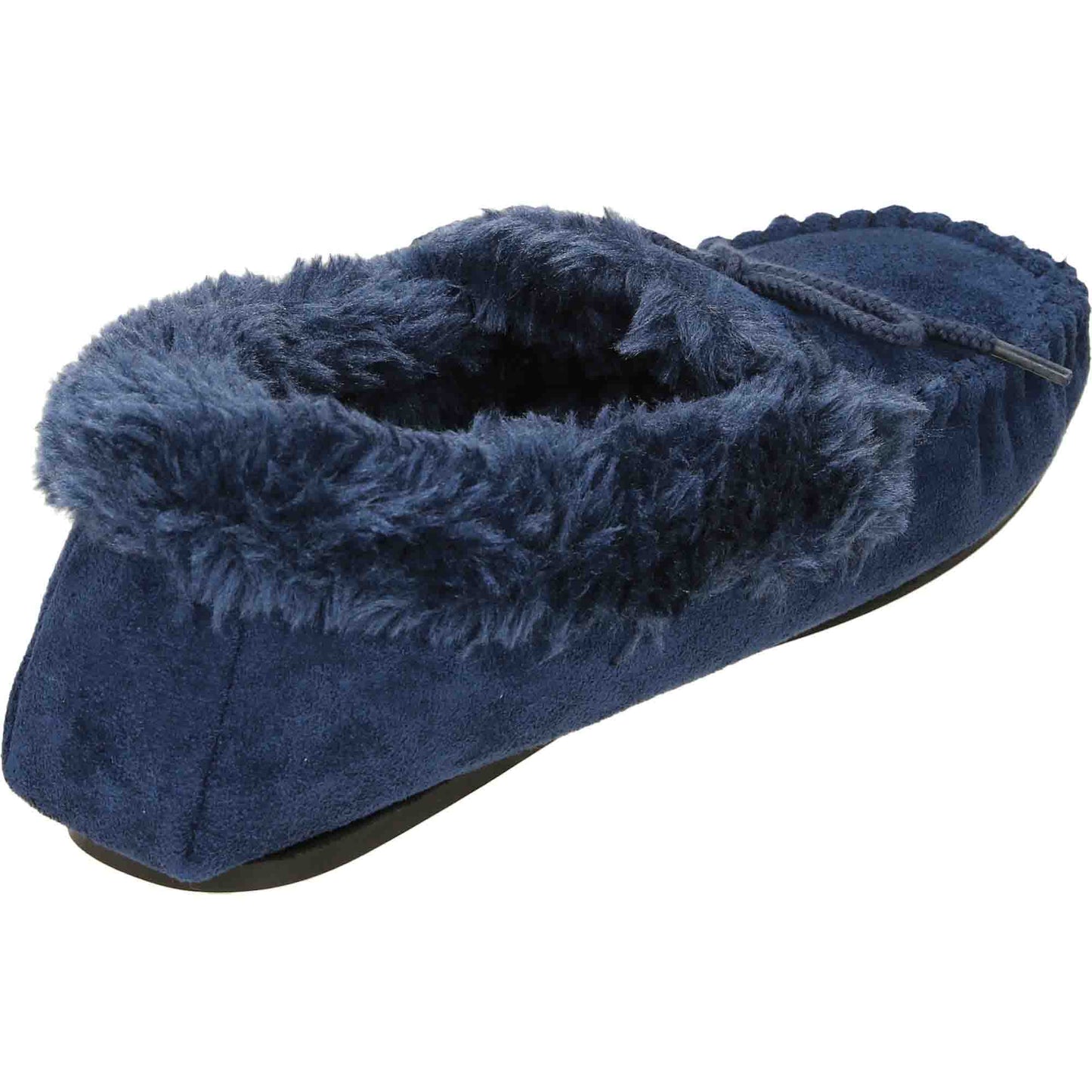 Navy Blue Moccasin Slippers Cushioned