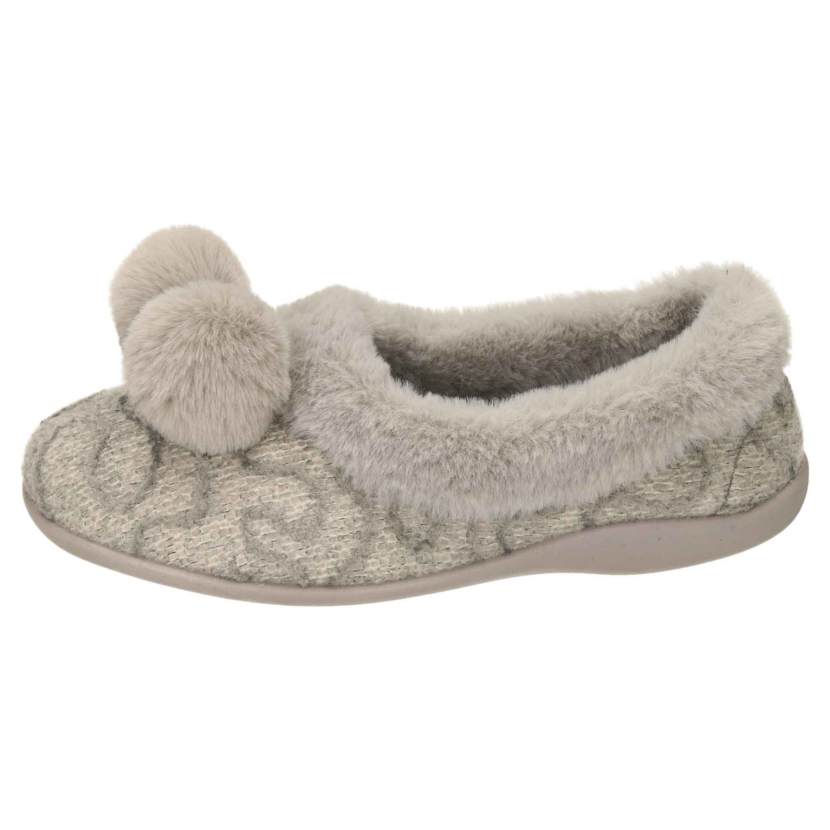 Grey Knitted Slippers