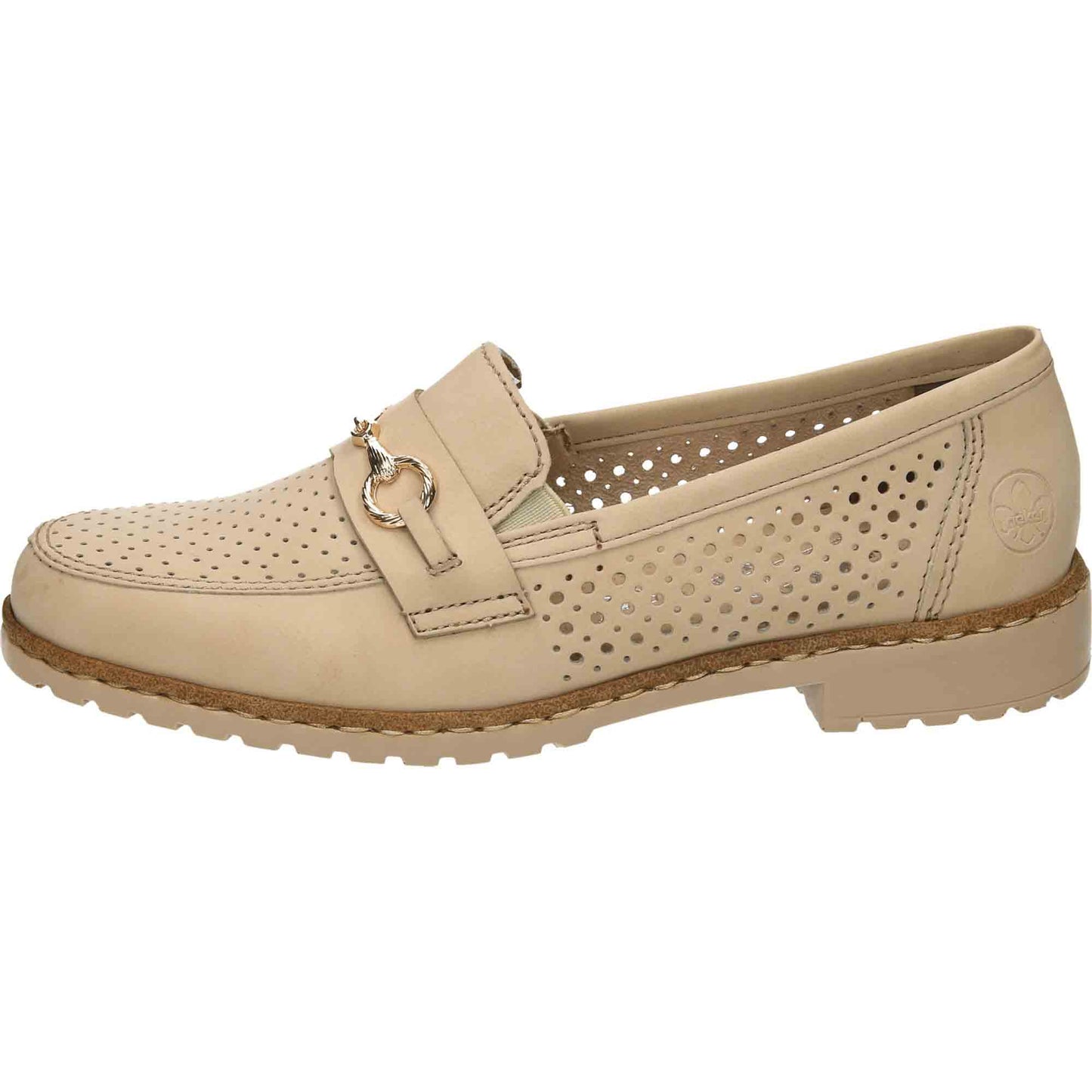 Rieker Beige Loafer Flat Shoes 51865-60 - UK 5
