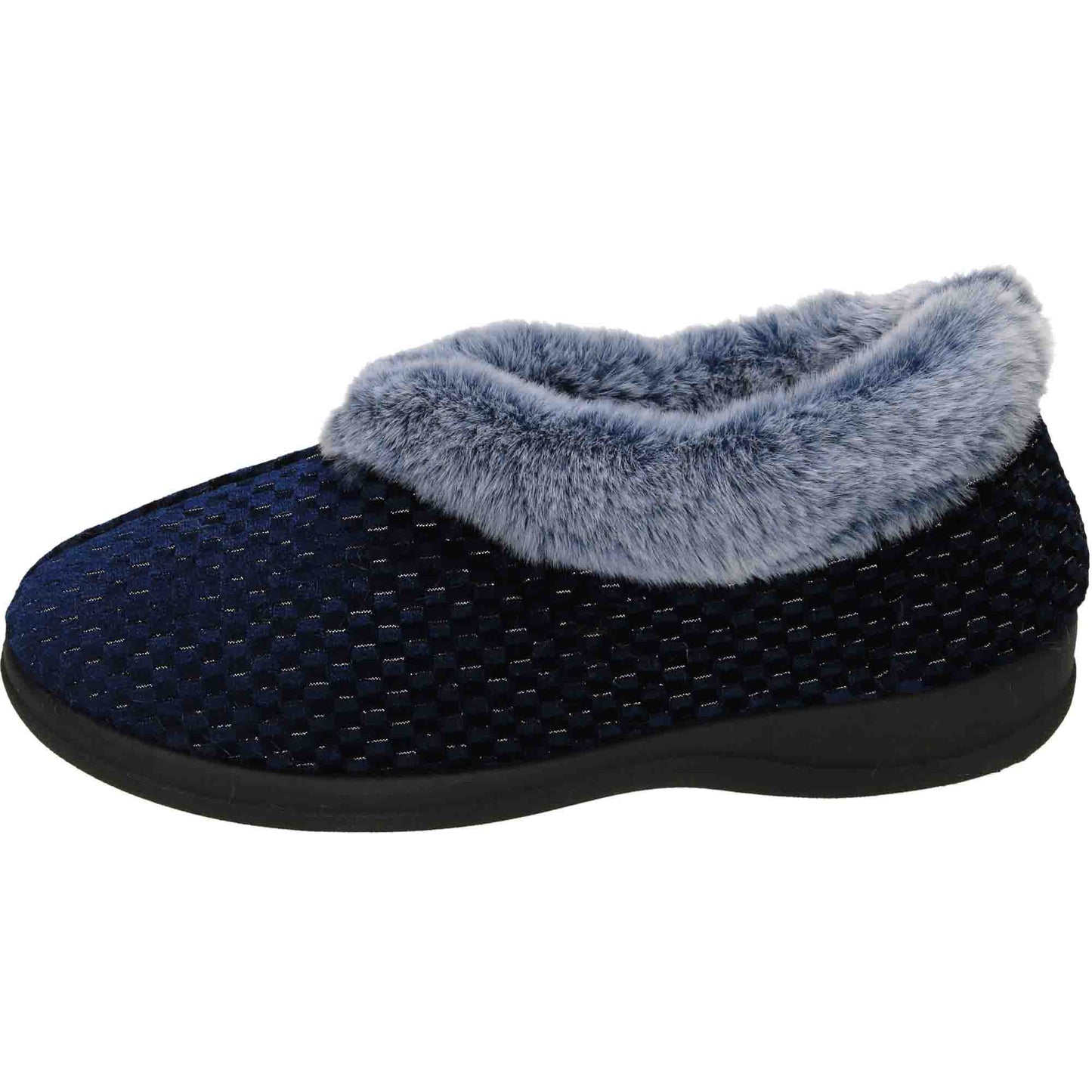Blue Slipper Boots Ladies Cushioned Warm House Shoe