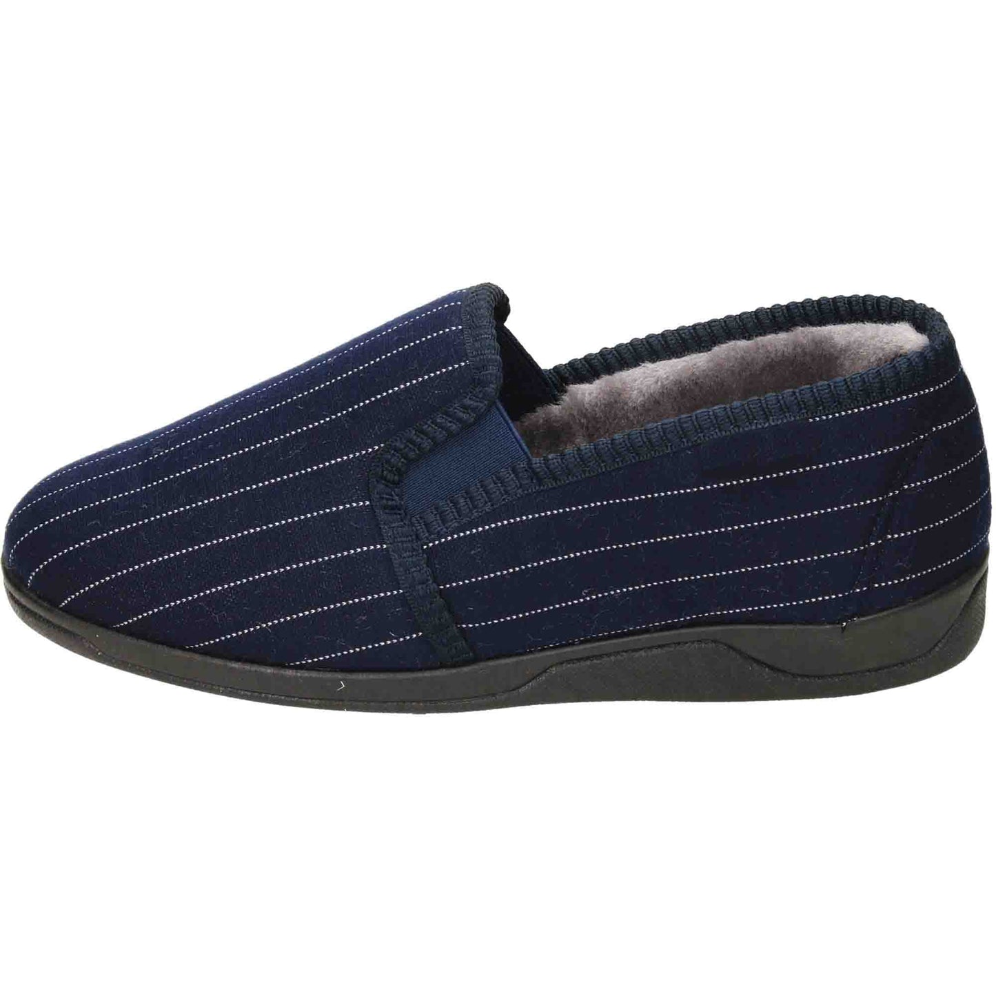 Mens Navy Blue Slippers Cushioned House Shoes