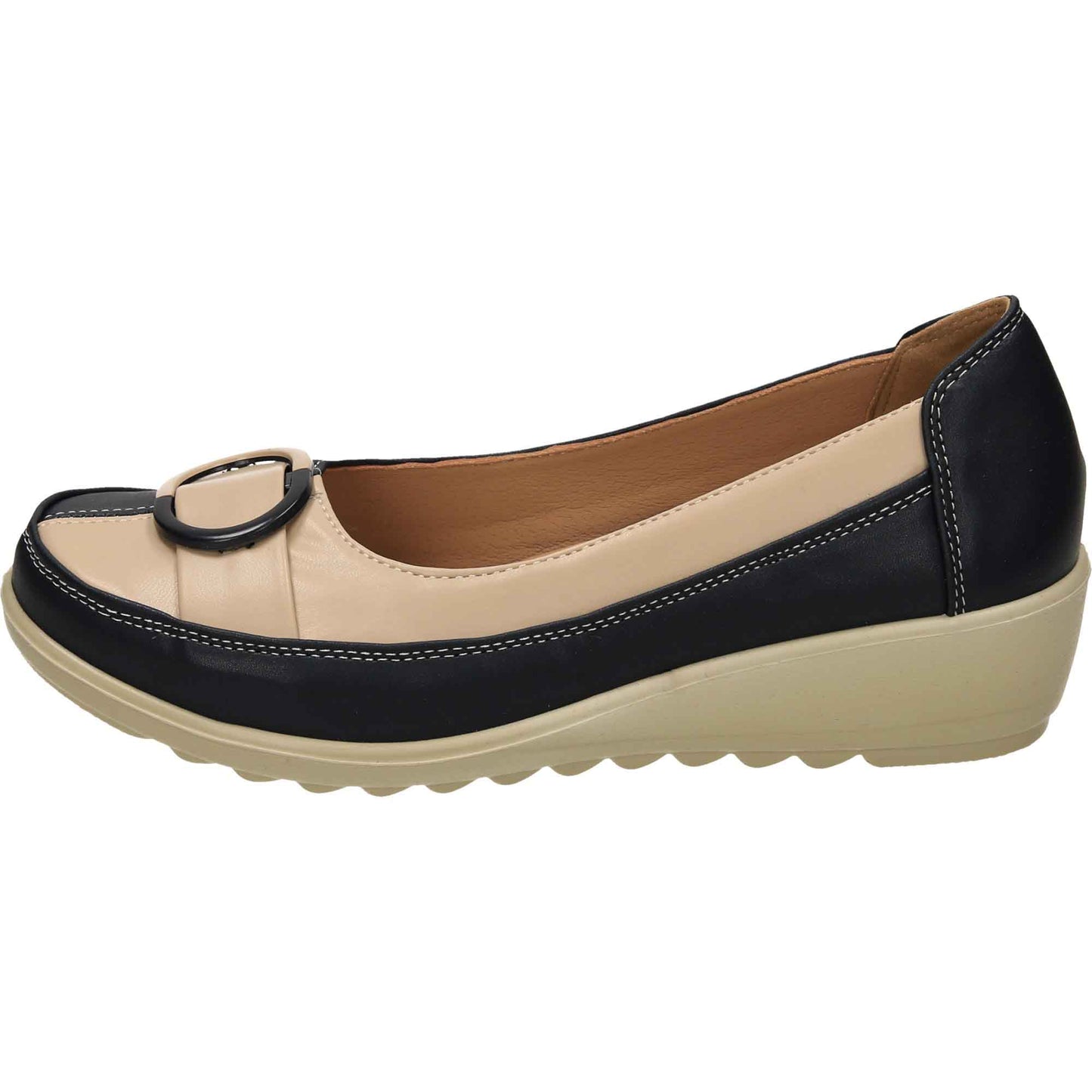 Wide Fit Low Wedge Heel Court Shoes