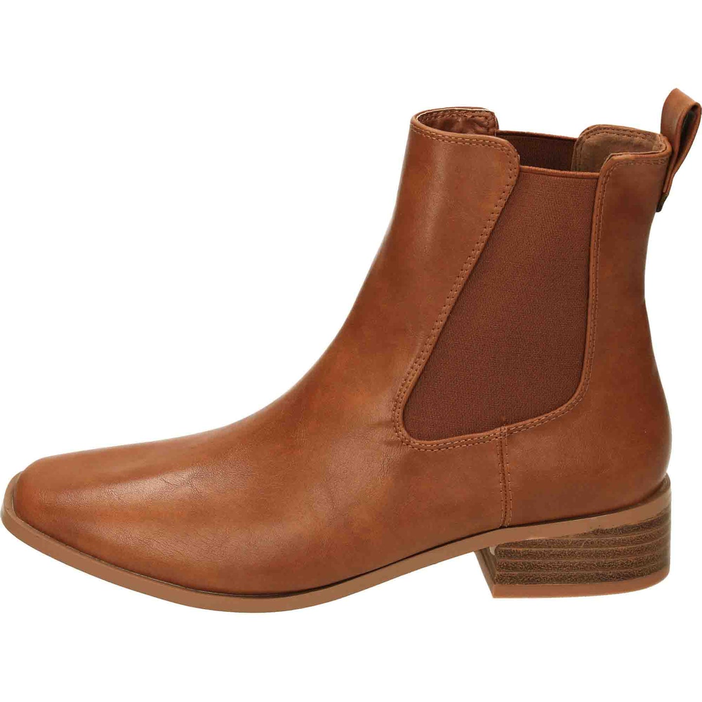 Tan Flat Ankle Chelsea Boot Wide Fit