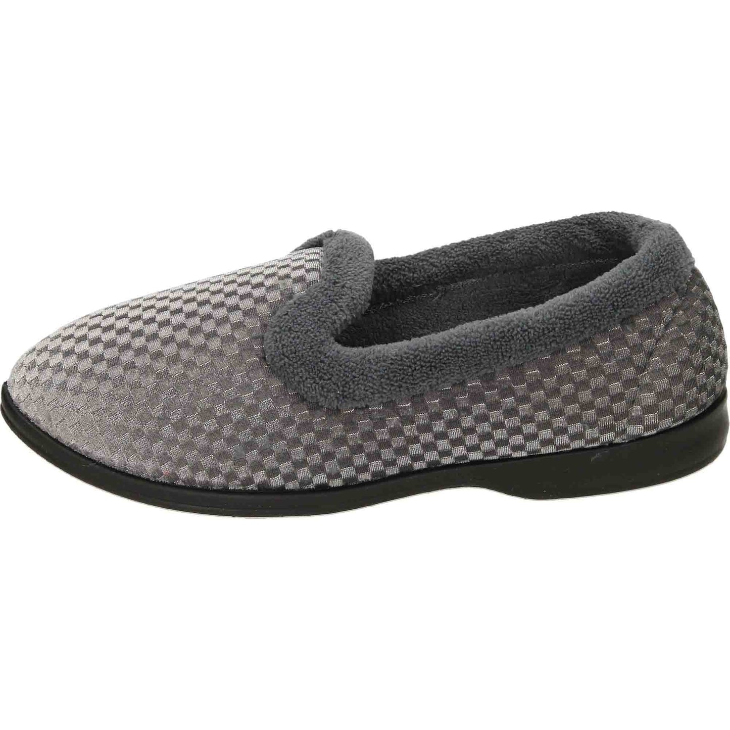 Grey Wide Fit Slippers Cushioned