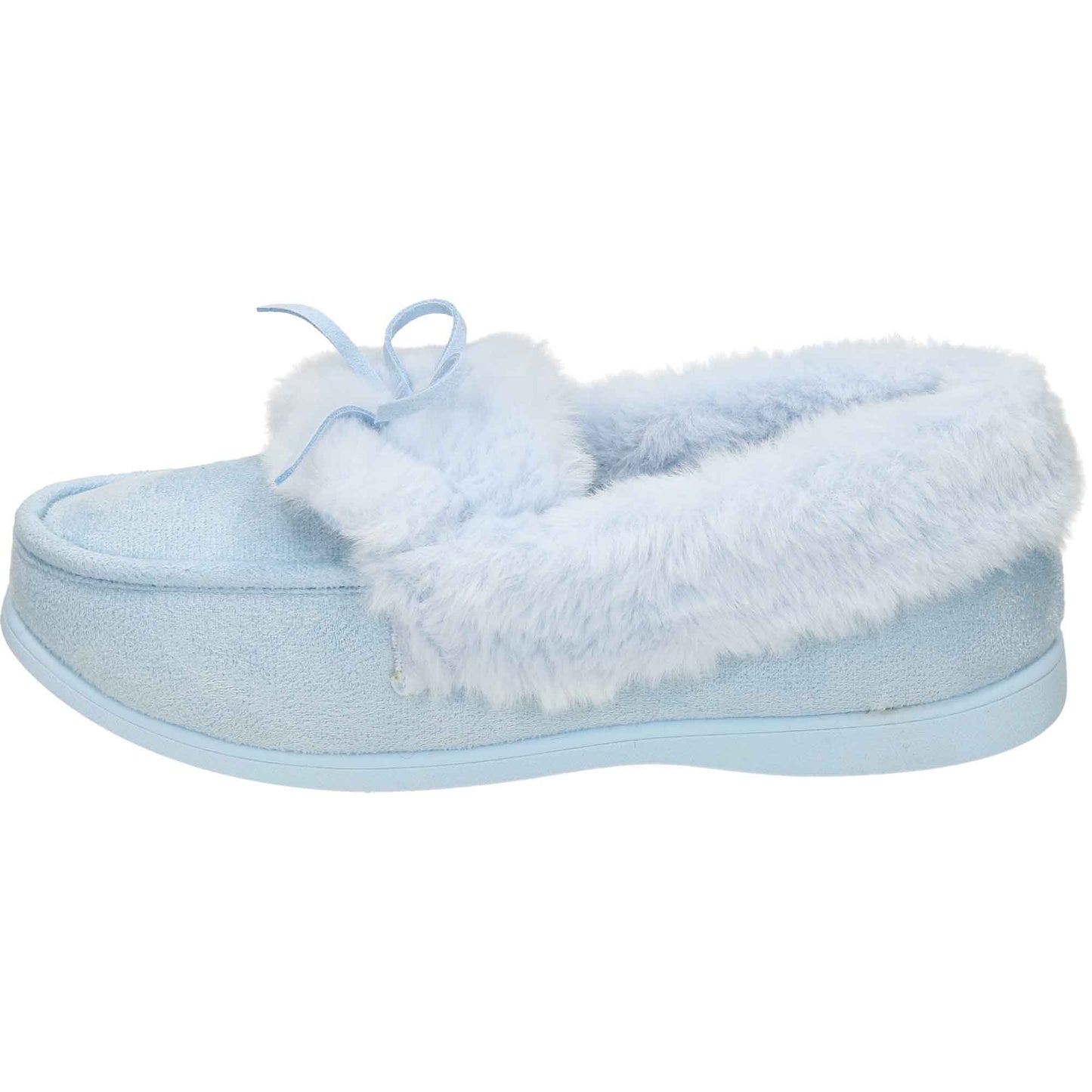 Blue Moccasin Slippers Cushioned