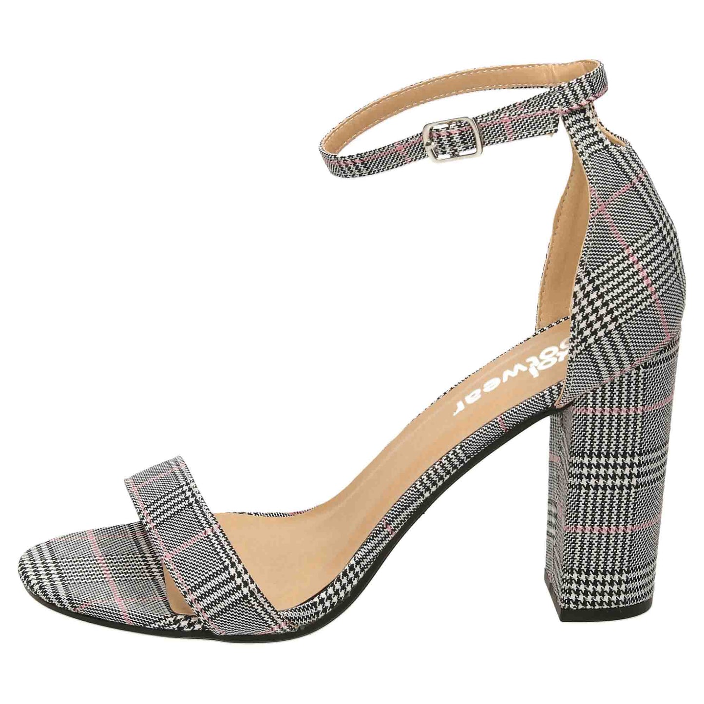 2 Part Block Heel Shoes Sandals Open Toe