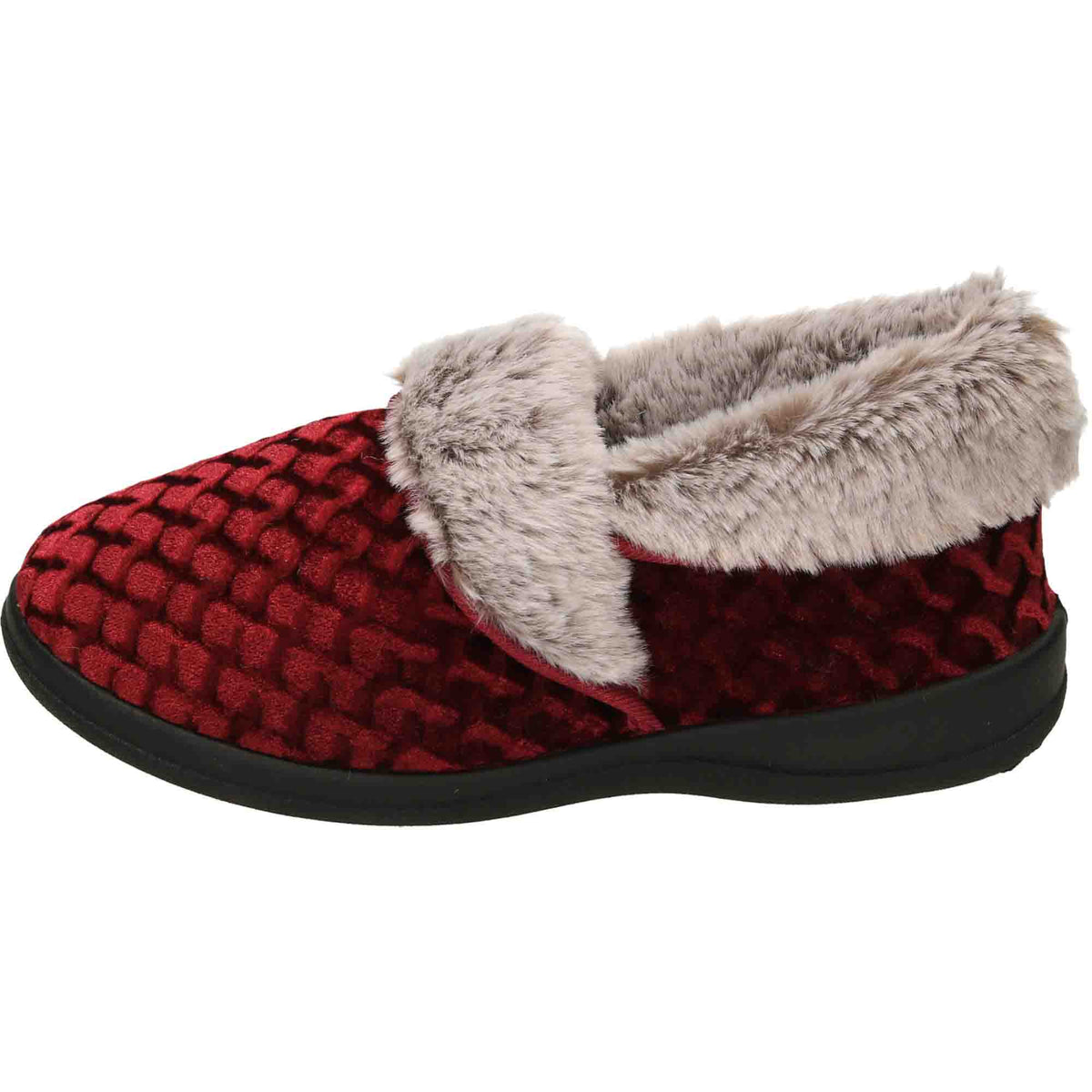 4 Way Slippers Boots Booties Burgundy Red