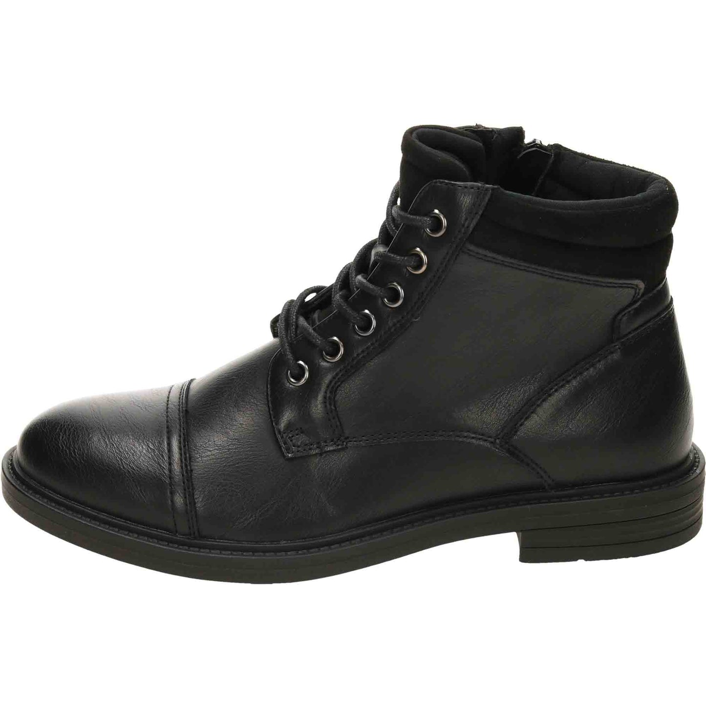 Mens Black Ankle Boots Lace Up Zip Formal Work Shoes