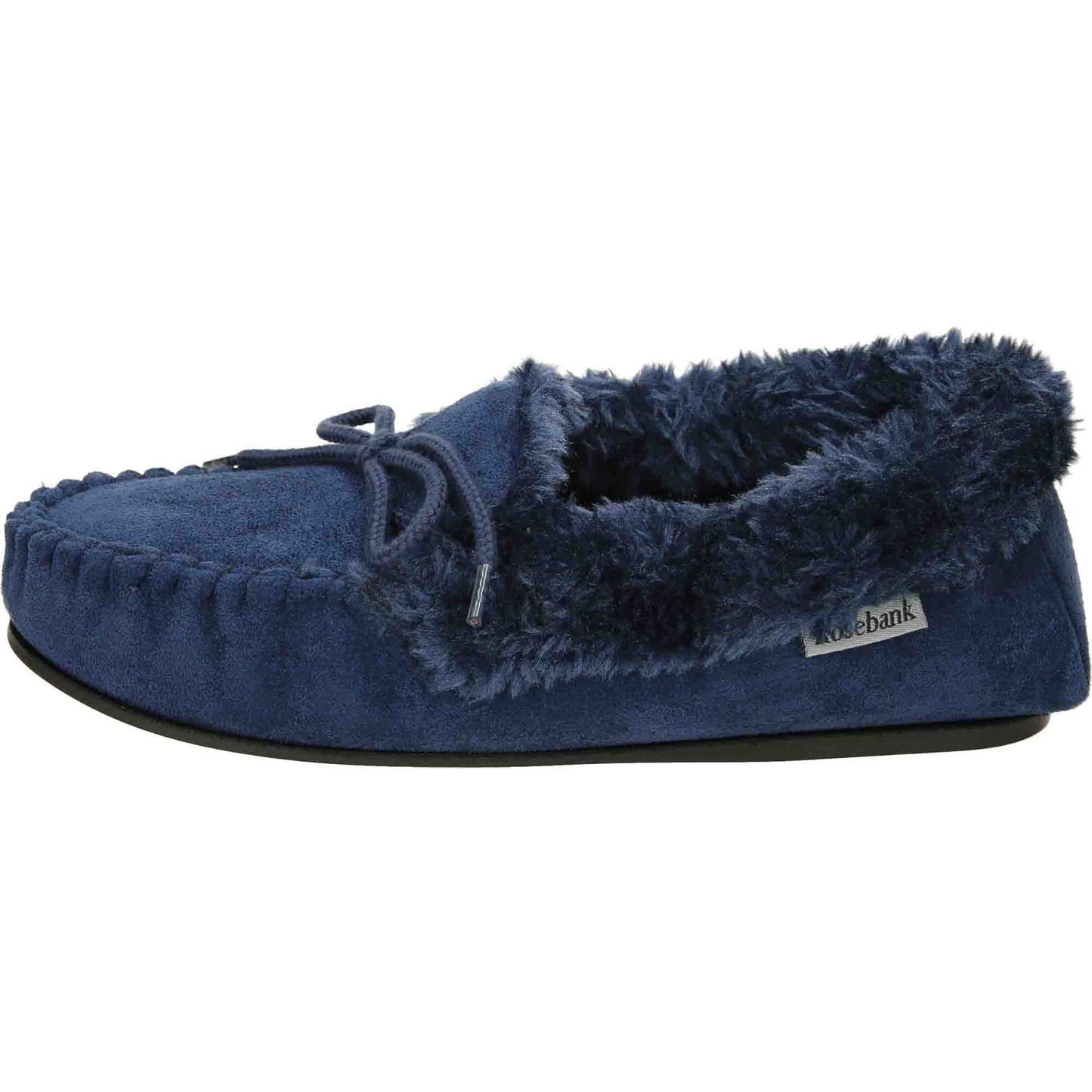 Navy Blue Moccasin Slippers Cushioned