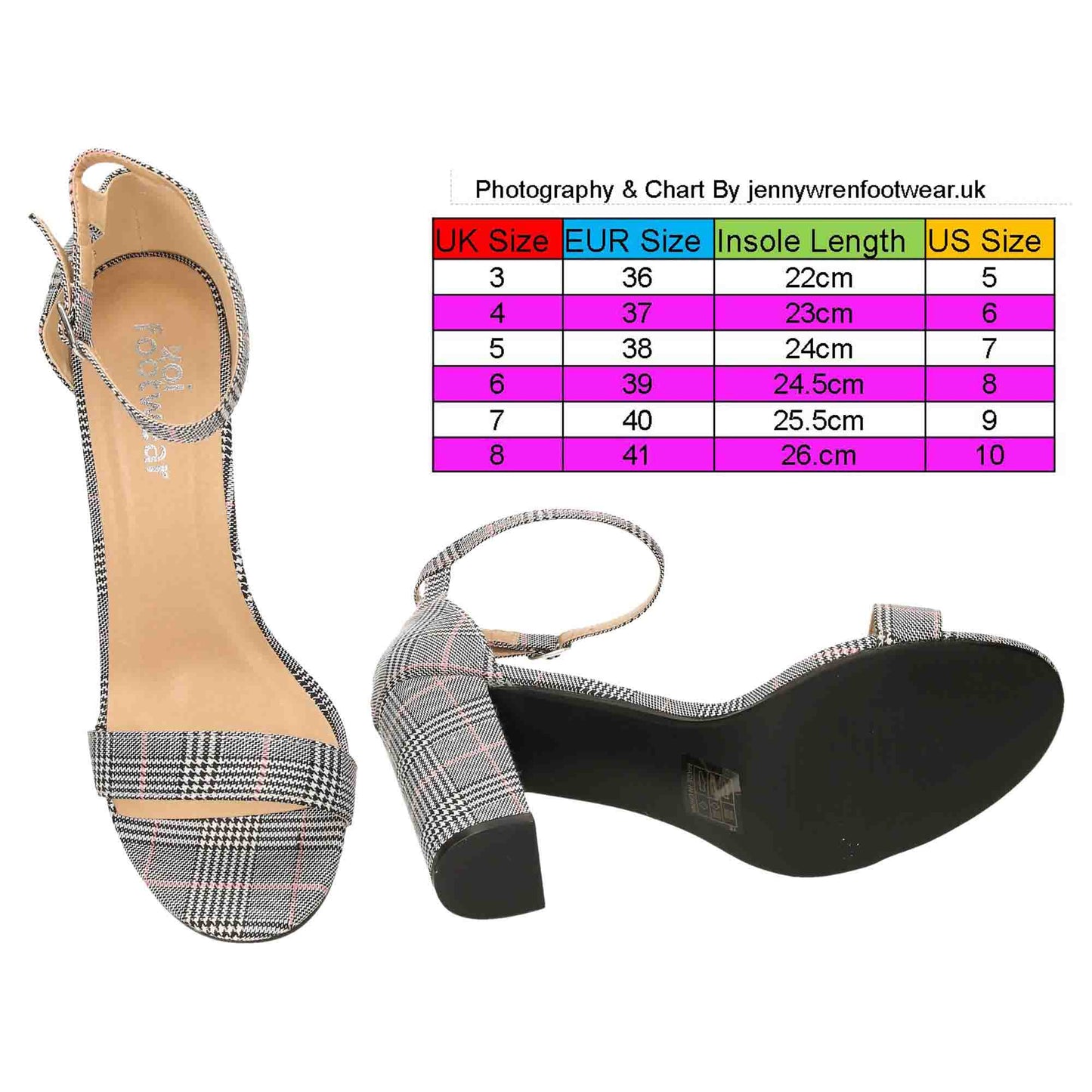 2 Part Block Heel Shoes Sandals Open Toe