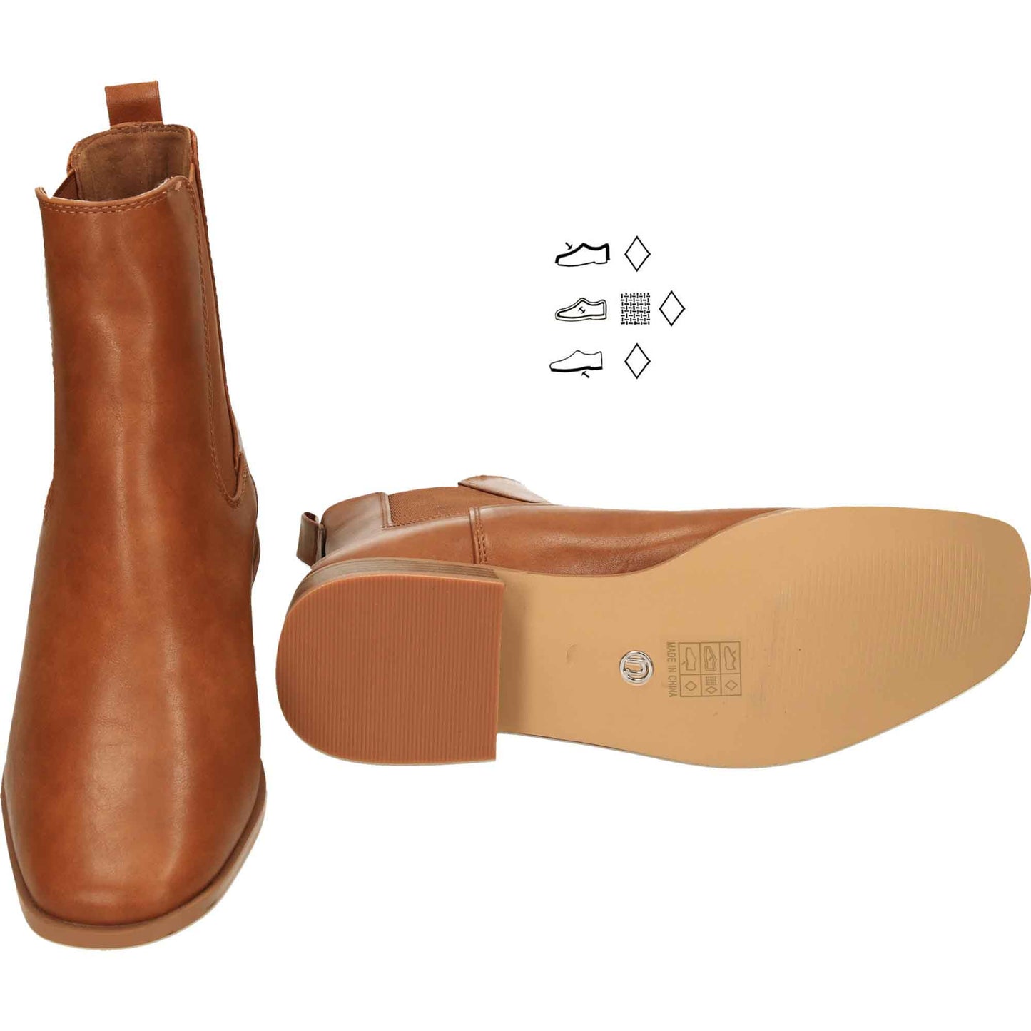 Tan Flat Ankle Chelsea Boot Wide Fit