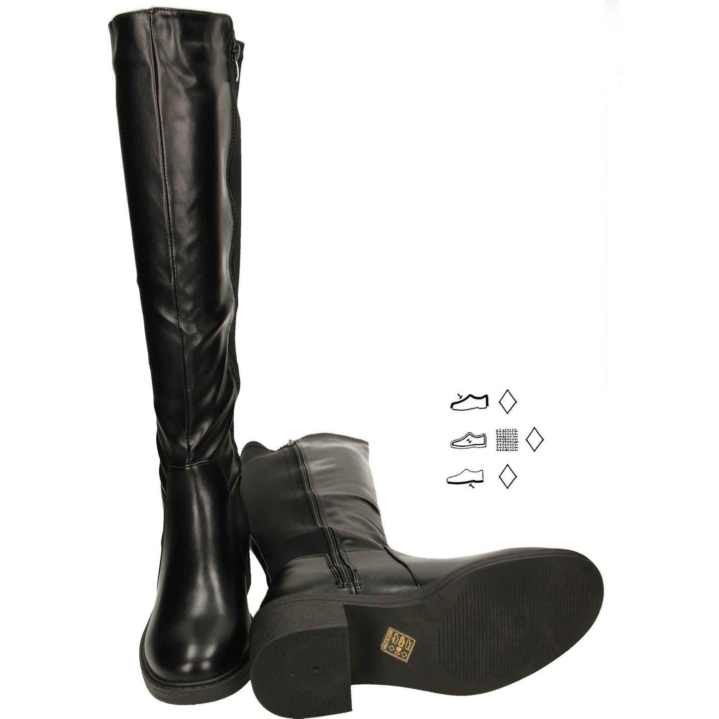 Wide Fit Black Stretchy Boots