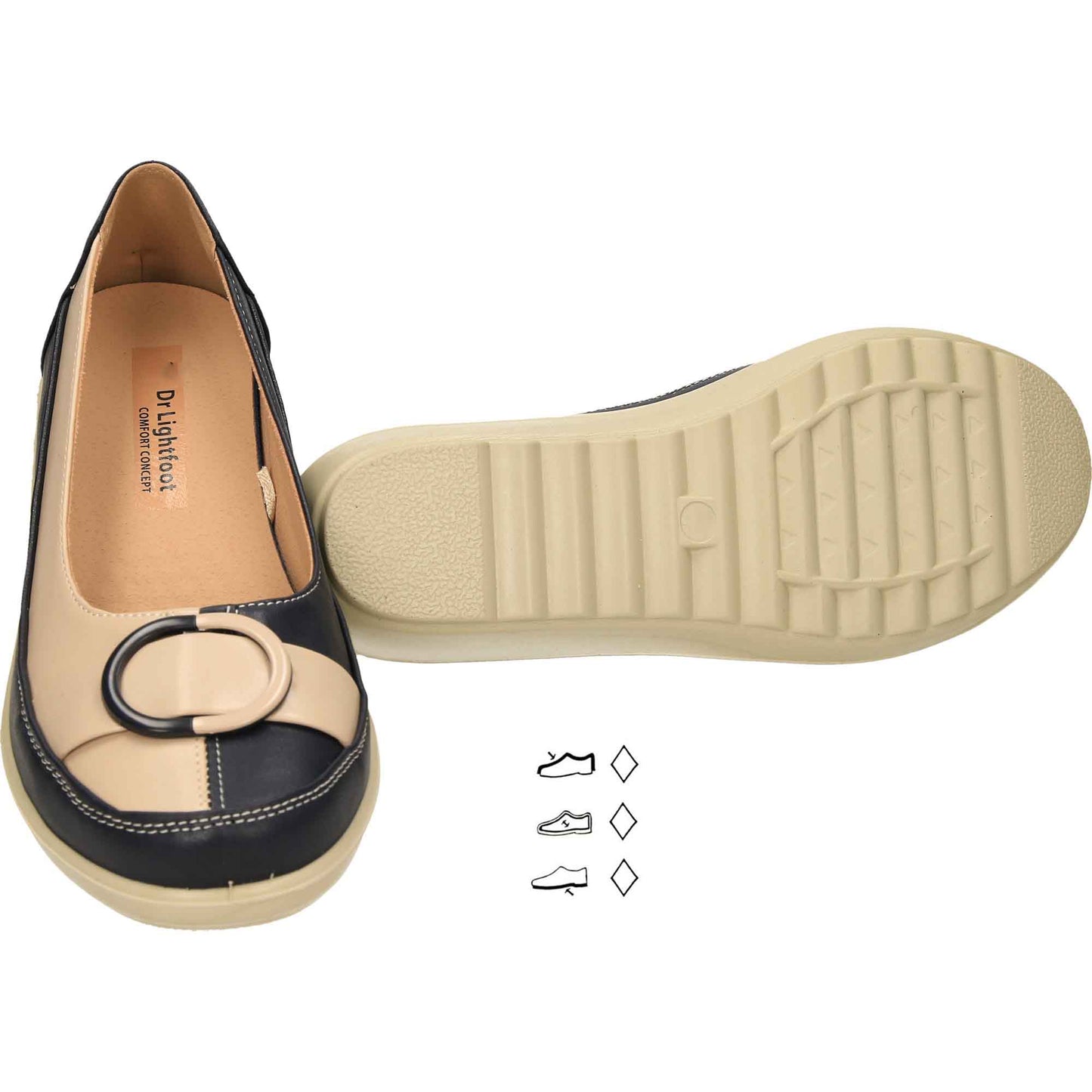 Wide Fit Low Wedge Heel Court Shoes