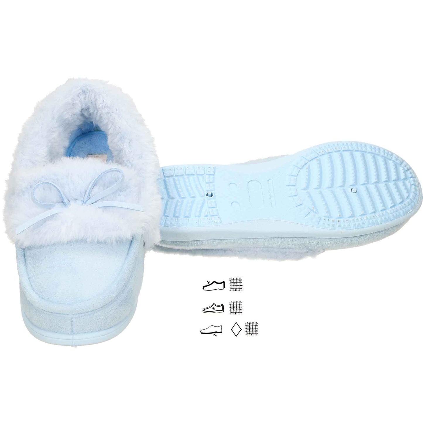 Blue Moccasin Slippers Cushioned
