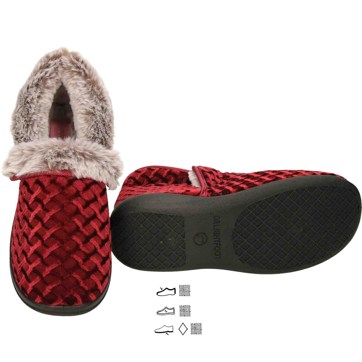 4 Way Slippers Boots Booties Burgundy Red