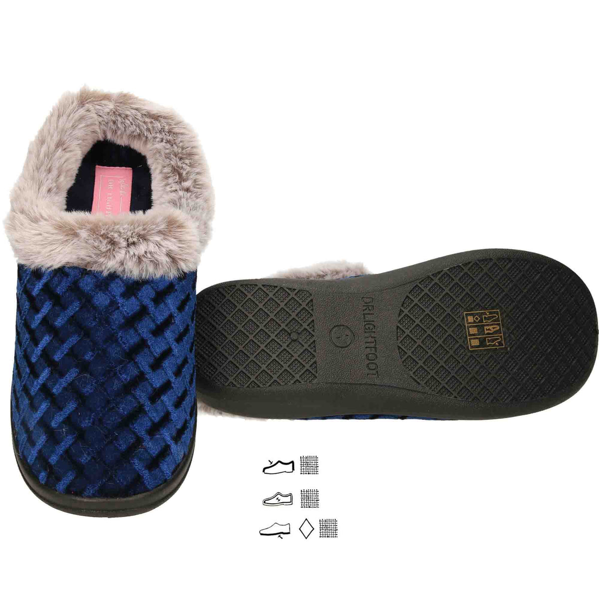 Slipper Mules Warm Navy Clogs