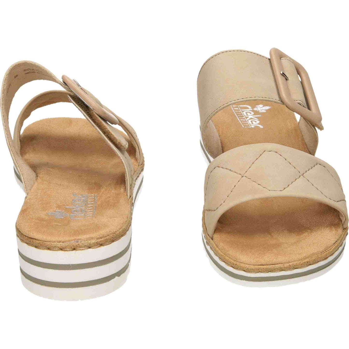 Rieker Ladies Slip On Low Wedge Heel Sandals V0694-62