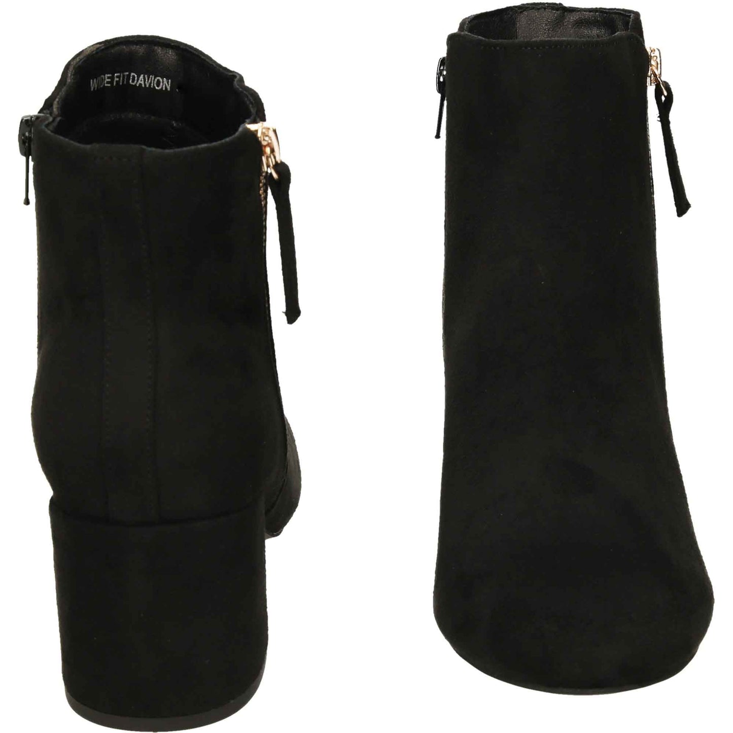 Black Block Heel Ankle Boot Wide Fit
